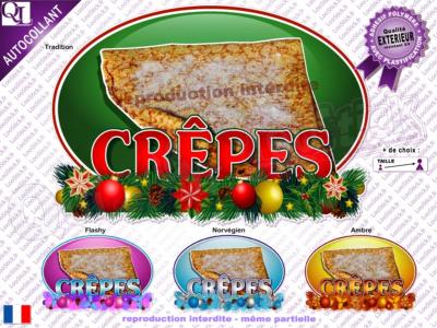 Sticker autocollant CREPES DECOR NOEL résistant UV