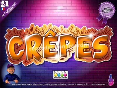 Autocollant CREPES titre fête foraine