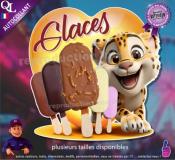 Autocollant GLACES BATON COEUR guepard 1