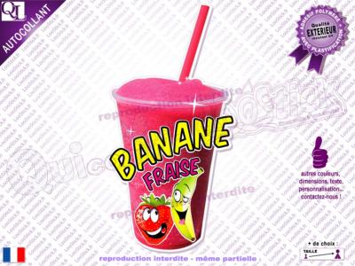 Sticker autocollant GRANITA BANANE FRAISE résistant UV