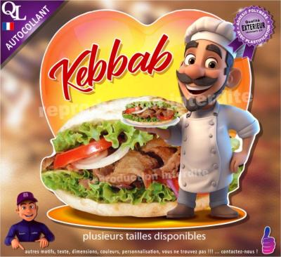 Autocollant KEBBAB COEUR chef 1