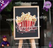 Autocollant POP CORN forain titre STICKER