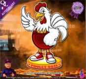 Autocollant POULET RÔTI MASCOTTE COMIQUE ref1