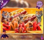 Autocollant SNACK SALE titre 3D tigre AFFICHE