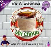 PANCARTE PLV PVC VIN CHAUD ruban forain