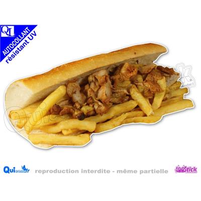 Autocollant AMERICAIN KEBAB FRITES