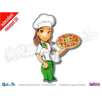 Autocollant Pizzaïolo Femme (ref2)