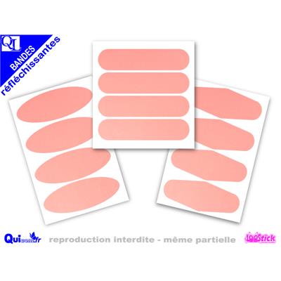 4 Bandes Casque Réfléchissantes ROSE CLAIR