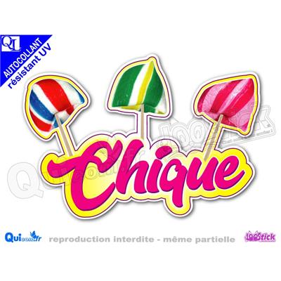 sticker Autocollant titre 3 CHIQUES couleur au choix