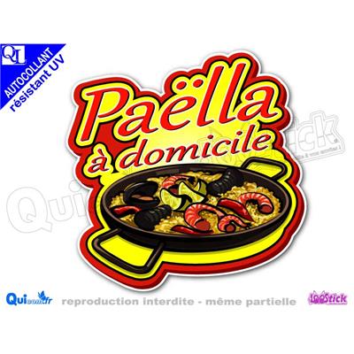 Autocollant PAELLA DESSIN titre A DOMICILE