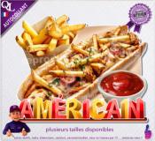 Autocollant AMERICAIN titre 3D sticker