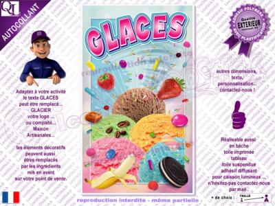 Autocollant Affiche plv GLACES boules Glacier