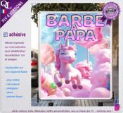 PLV BARBE A PAPA LICORNE | choix : affiche autocollante - diffusant pour enseigne lumineuse - banderole - toile imprimée