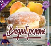 Autocollant BEIGNET POMME forain titre STICKER