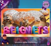 Autocollant BEIGNETS titre 3D CASTOR affiche
