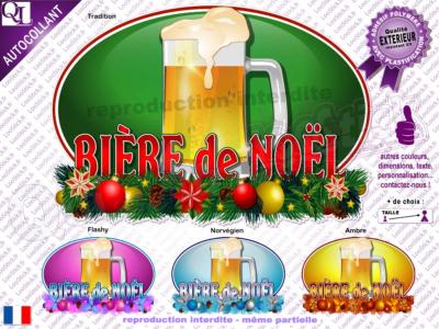 Autocollant BIÈRE décor Noël