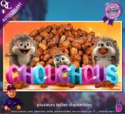 Autocollant CHOUCHOUS titre 3D herissons affiche adhésive