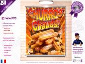 PLV CHURROS CHAUDS | choix : affiche autocollante - diffusant pour enseigne lumineuse - banderole - toile imprimée