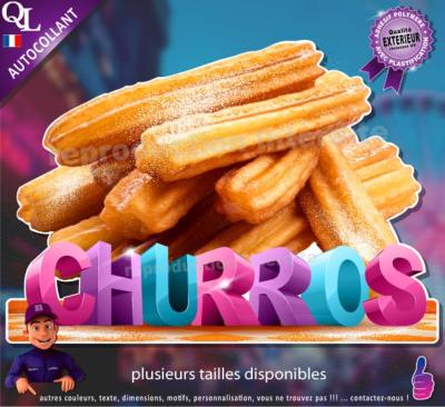 Autocollant CHURROS titre 3D churros sucrés