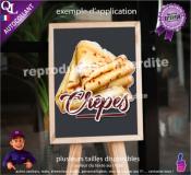 Autocollant CREPES TITRE détouré forain STICKER