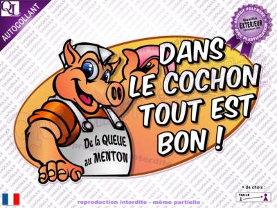 Autocollant dans le COCHON tout est bon