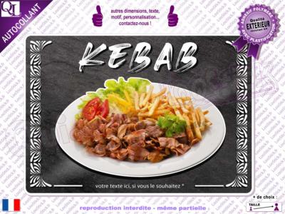 Autocollant assiette KEBAB fond ardoise