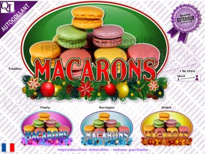 Autocollant MACARONS décor Noël