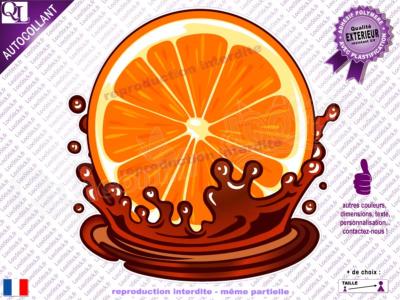 Autocollant ORANGE Splash chocolat