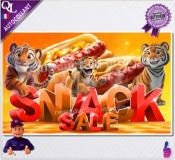 Autocollant SNACK SALE titre 3D tigre AFFICHE