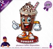 Autocollant SUNDAE MASCOTTE COMIQUE ref1