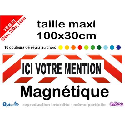 bandeau personnalisé réfléchissant taille maxi 100x30cm magnétique