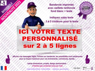 Banderole TEXTE Personnalisé plv stand (2-5 lignes)