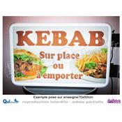 Pub Enseigne KEBAB adhésif diffusant ou opaque