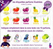 Etiquettes autocollantes illustrées PARFUMS Barbe à Papa