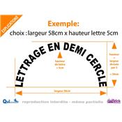 lettrage adhésif demi cercle dimensions prédéfinies