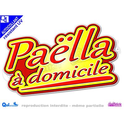 Autocollant titre PAELLA à DOMICILE