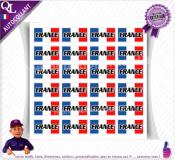 autocollant 24 rectangles FRANCE BLEU BLANC ROUGE