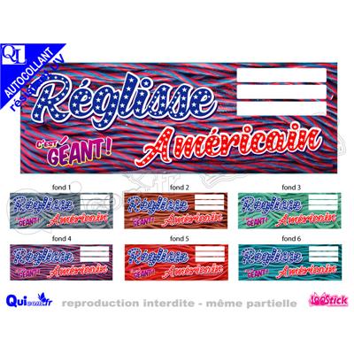 Sticker BANDEAU REGLISSE AMERICAIN zone prix vierge