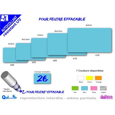 stick ETIQUETTES RECTANGLES adhésives EFFACABLE