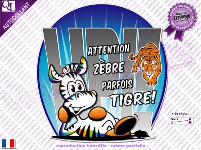 Autocollant ZEBRE parfois Tigre