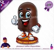 Autocollant BOULE CHOCOLAT GUIMAUVE COMIQUE ref1