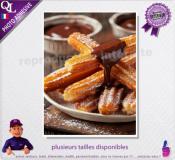 CHURROS avec CHOCOLAT poster photo adhésif  ref 2