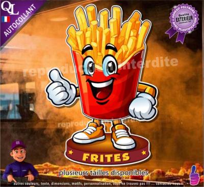 Autocollant FRITES MASCOTTE COMIQUE ref1