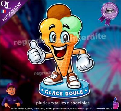 Autocollant GLACE BOULE COMIQUE ref1