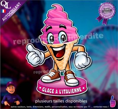 Autocollant GLACE A L'ITALIENNE COMIQUE ref1