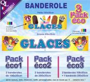 Banderole GLACES ( à emporter ) Pack éco au choix