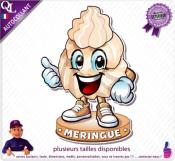 Autocollant MERINGUE mascotte comique ref1