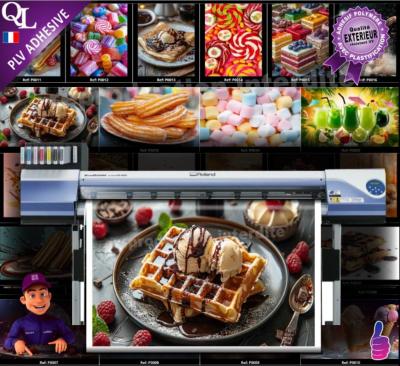 impression PLV adhésive collection FOOD PHOTO sucré