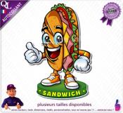Autocollant SANDWICH MASCOTTE COMIQUE ref1