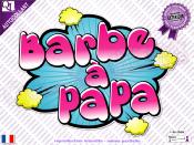 Sticker BARBE A PAPA titre bulle comique rsistant UV